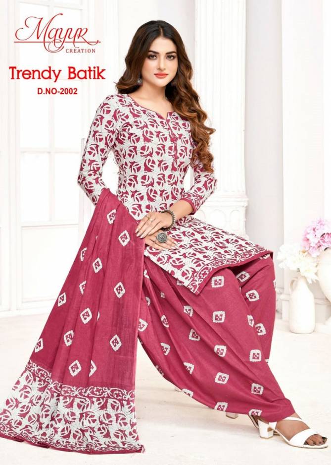 Trendy Batic Vol 2 By Mayur 2001 To 2010 Cotton Dress Material Wholesale Price In Surat
